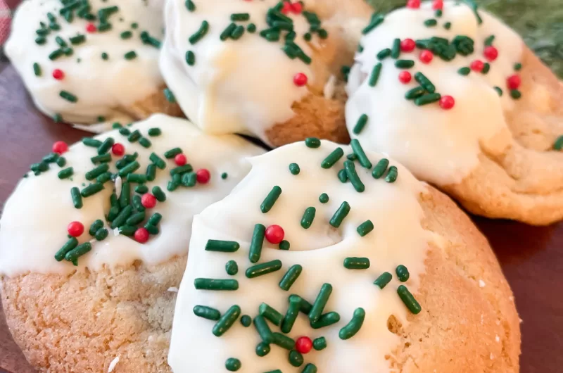 Christmas Dipped White Chocolate Chip Cookies