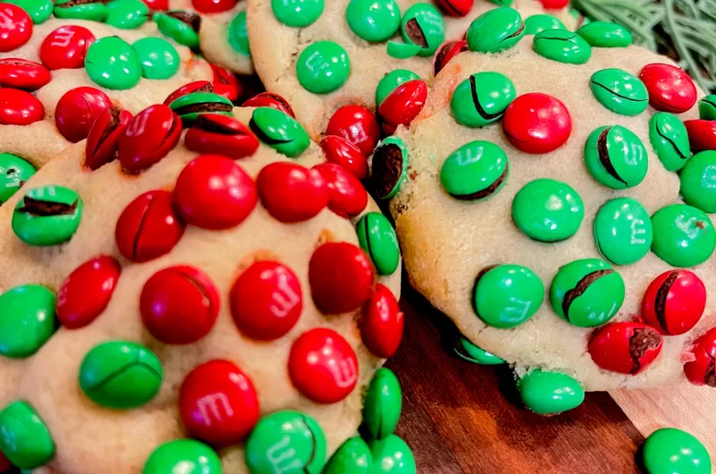 Christmas M&M Rolled Cookies