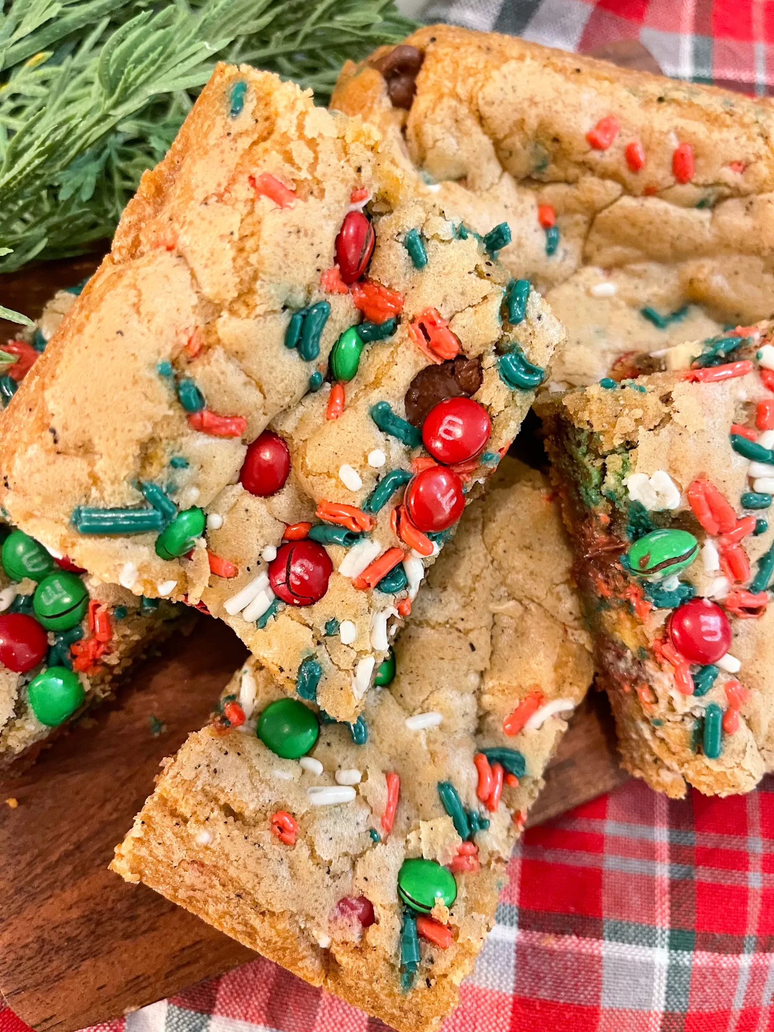 Chewy Brown Butter Christmas Blondies