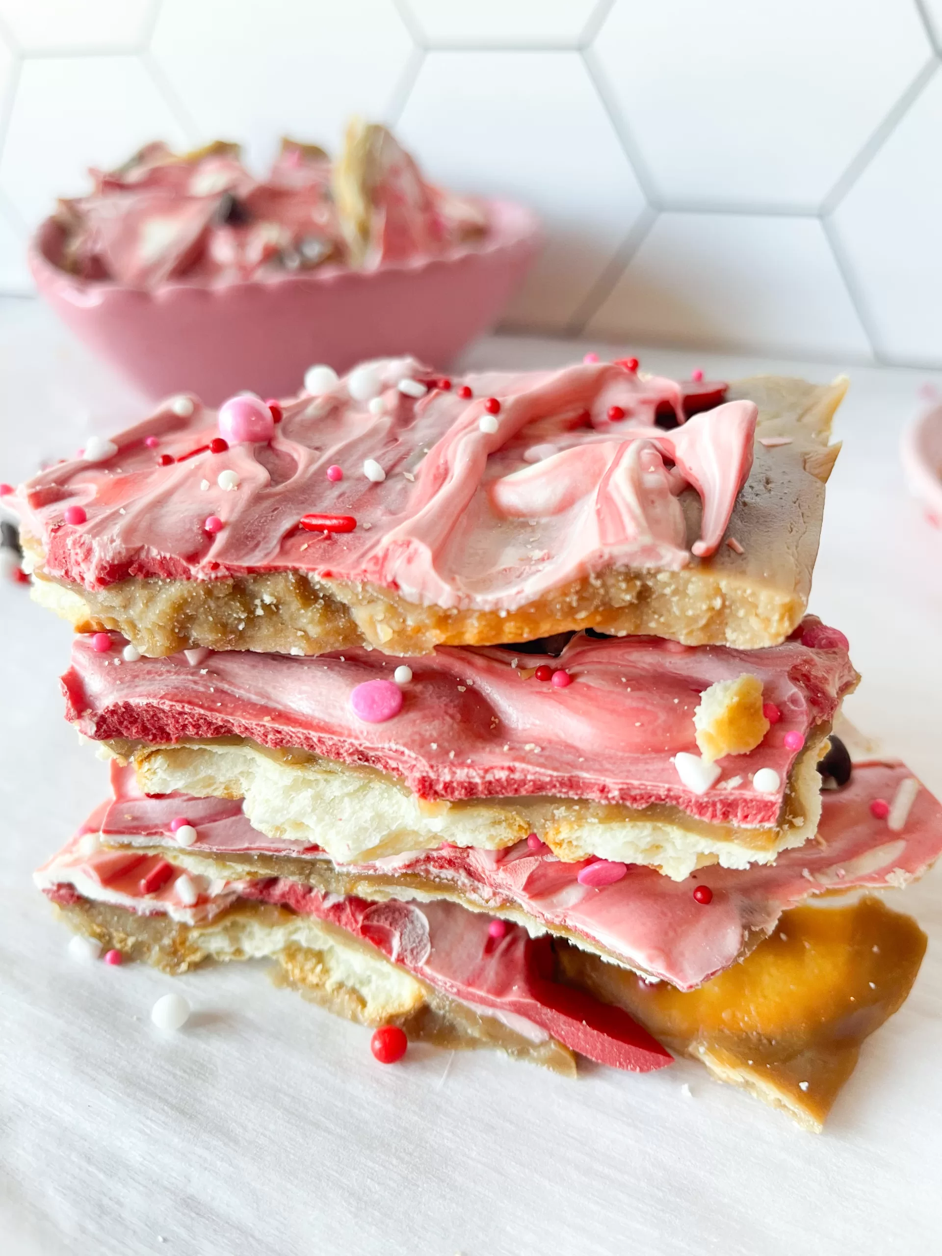 Valentine’s Day Cracker Toffee – Easy!