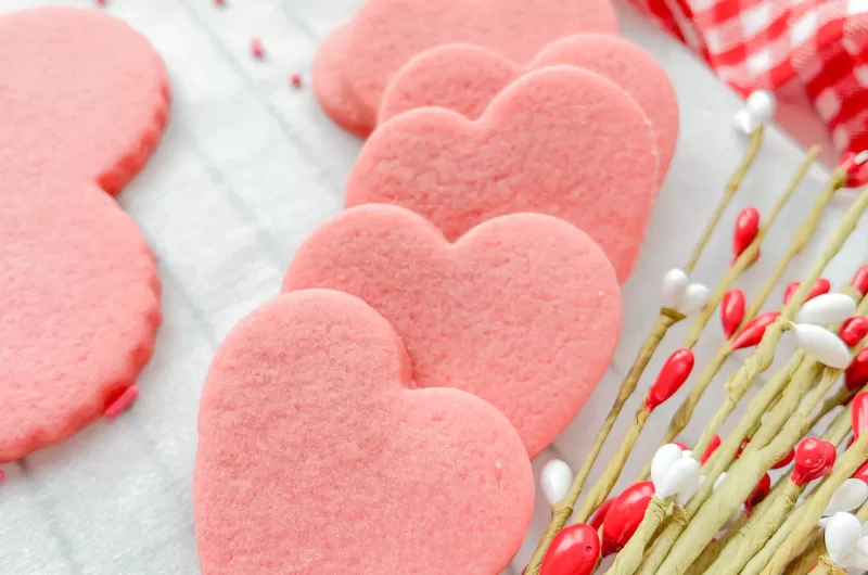 Strawberry Sugar Cookie Cutouts - No Chill, No Spread