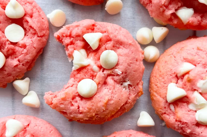 Strawberries & Cream Cake Mix Cookies