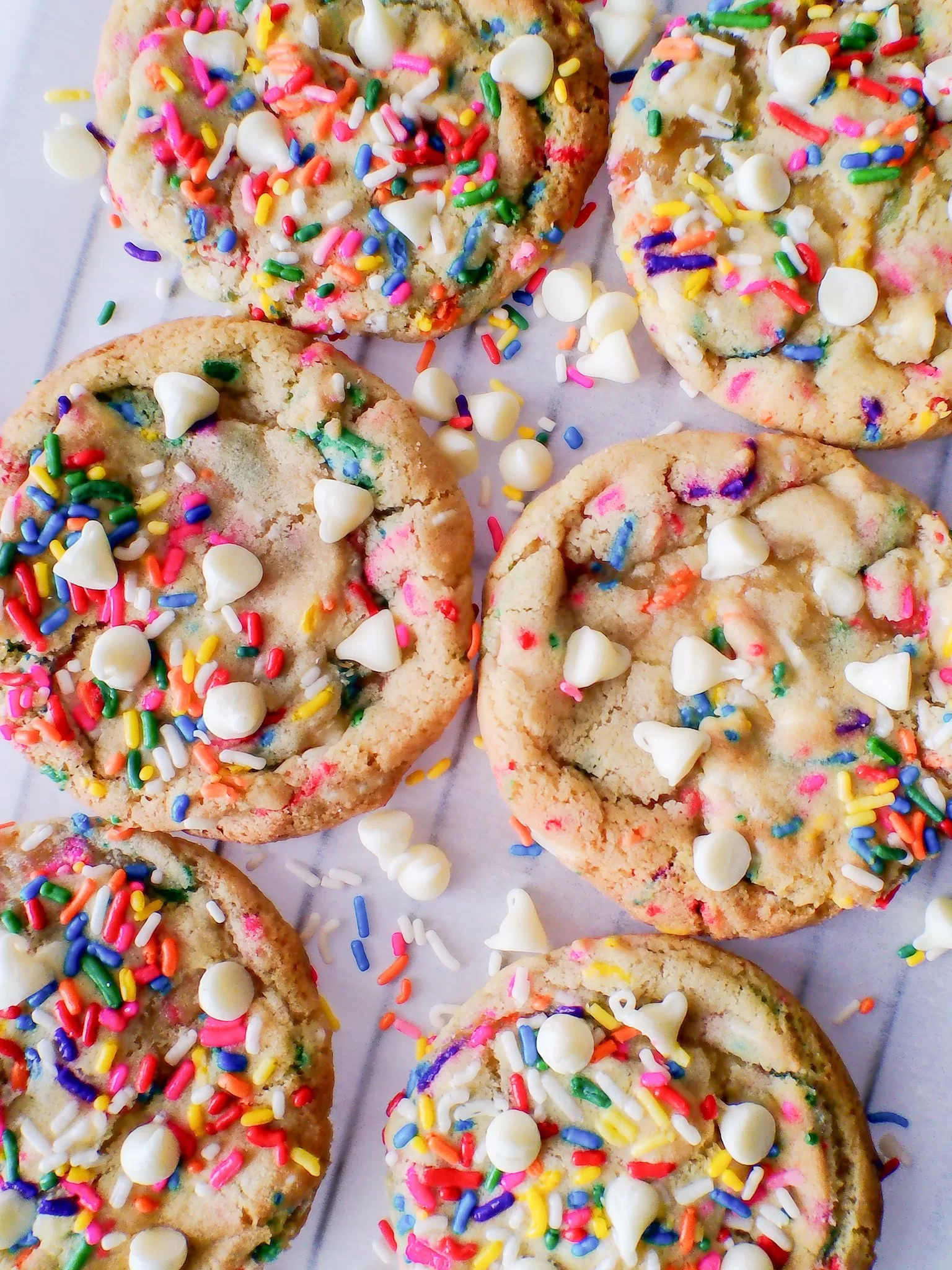 Sprinkle Cookies with White Chocolate Chips