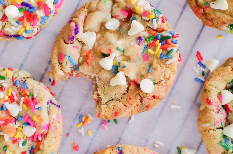 Sprinkle Cookies with White Chocolate Chips
