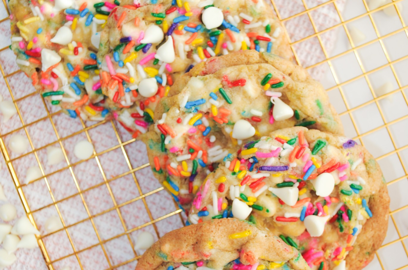 Sprinkle Cookies with White Chocolate Chips