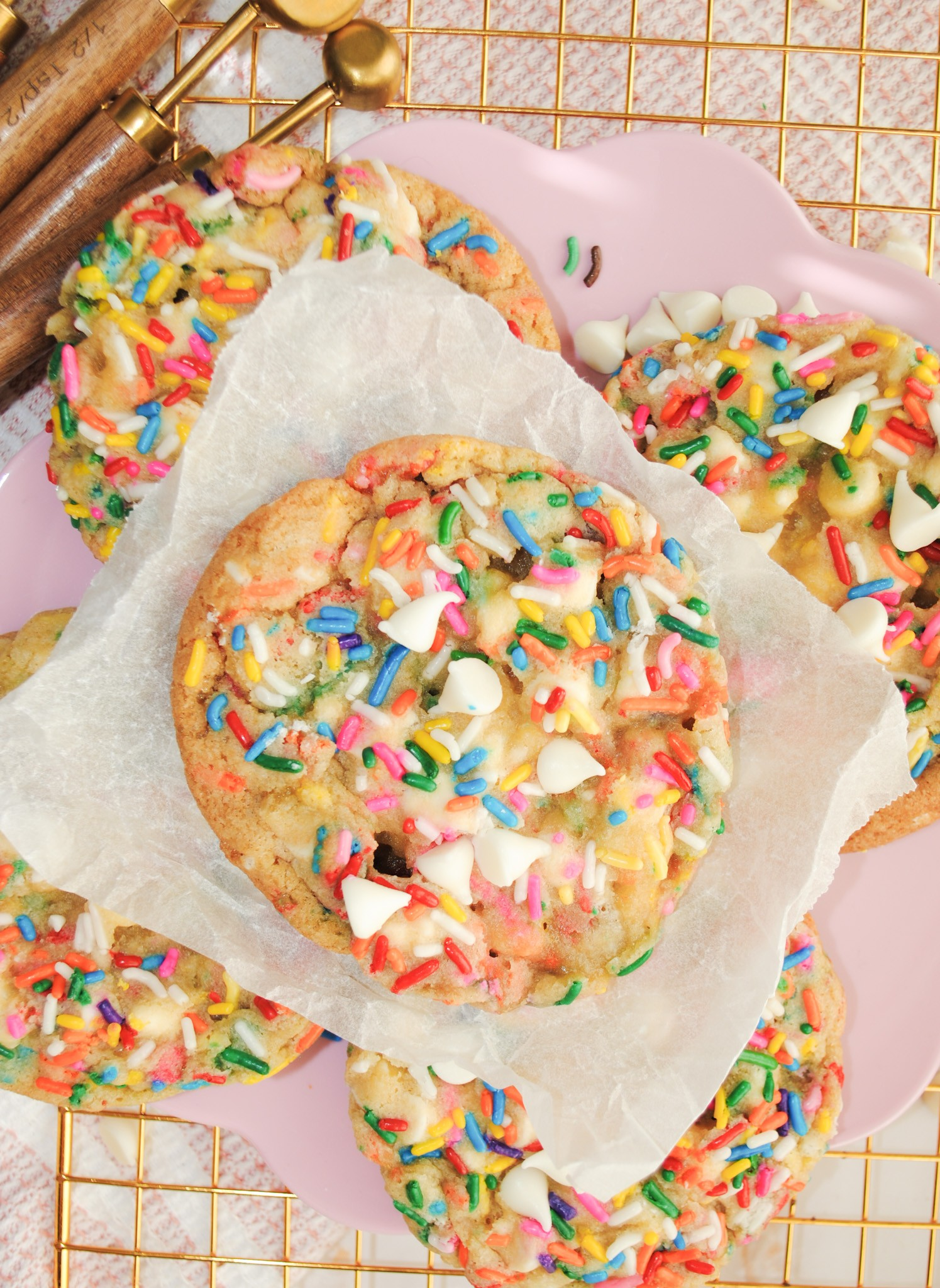 Sprinkle Cookies with White Chocolate Chips