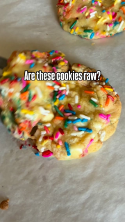 Raw or PERFECT?

This reel always gets people a little riled up, but it’s one of my favorite baking tips!

Take your cookies out of the oven BEFORE you think they’re done.

Sugar is a liquid when hot, but sets as it cools. Cookies also continue to bake as they rest on the baking sheet.

This is why cookies may look gooey when they first come out, but are actually ready to leave the oven! These cookies were 180 degrees when they left left the oven- definitely cooked and safe for consumption 😊

Of course- this is all personal preference! So if you like a hard or crispy cookie just ignore everything I’ve said 😉

#bakingtips #homebakery #smallbakery