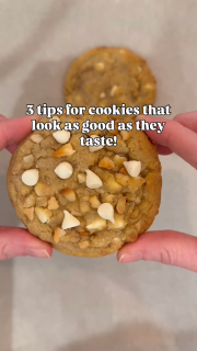 Don’t the SCOOCH SCOOCH!

My favorite cookie baking tips to get bakery style cookies every time! 

1) scoop big cookies! Not every cookie recipe works well with large scoops, but many do. And when you can- I recommend making bigger cookies for that extra wow factor!

2) add extra toppings after scooping but before baking! This ensures you have lots of extras right on top of your cookies- adding flavor AND visual appeal! (If you’re using white chocolate- I recommend adding extras AFTER baking as they tend to brown in the oven)

3) shape your cookies after baking into perfect circles! You can do this using a round cookie cutter, large cup, or even a spoon. This results in a perfectly round cookie!

That’s it! Just these 3 tips really elevate any cookie recipe! 

What other tips and tricks do you use to make the perfect cookie? Tell me in the comments! Do you use these three tips already?