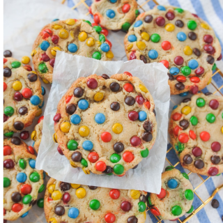 Another favorite - this M&M cookie recipe consistently ranks as my most popular recipe month after month!⁣
⁣
https://maegankaybakes.com/mm-cookies-great-american-cookies-copycat/