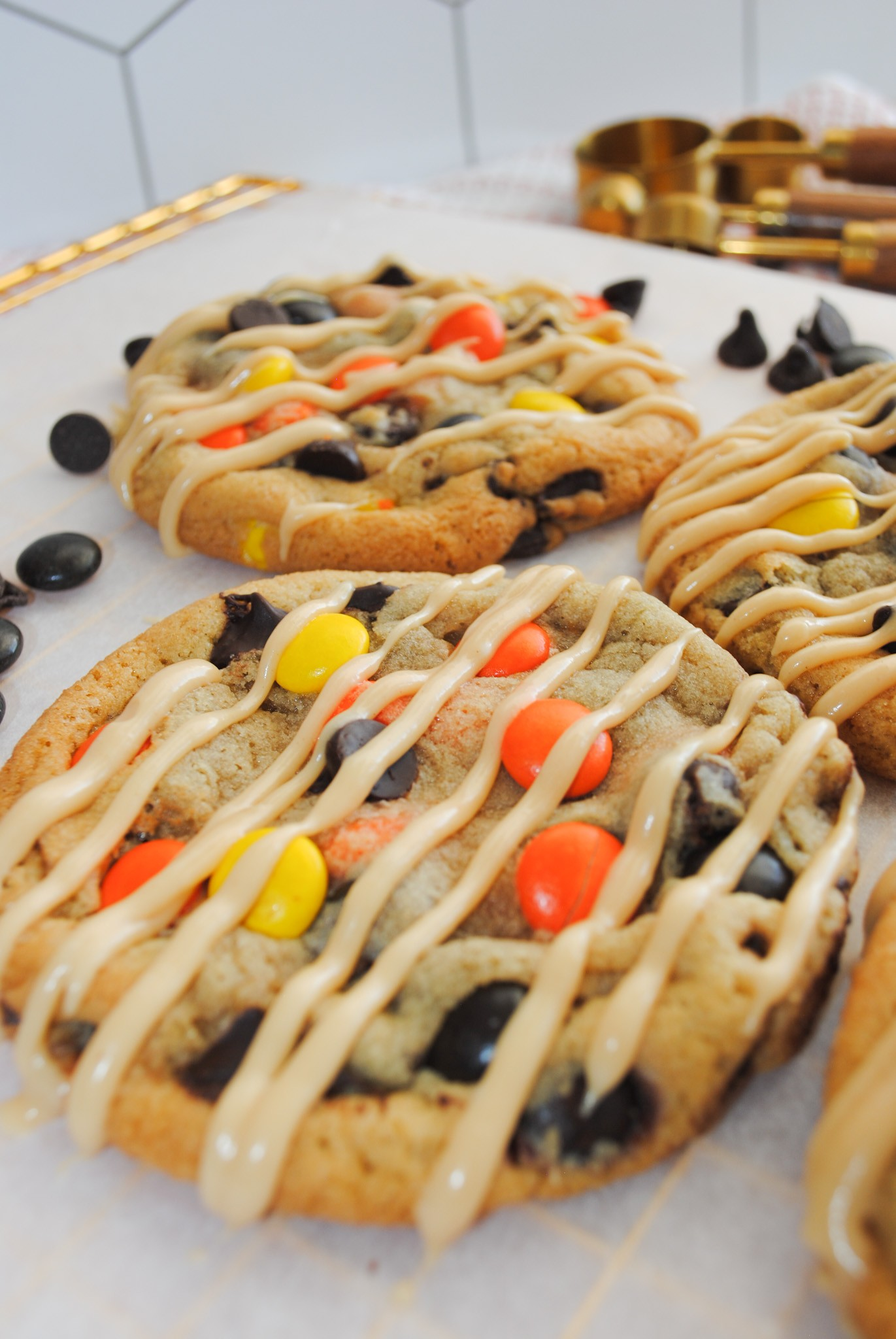 Reese’s Pieces Cookies – with Chocolate Chips