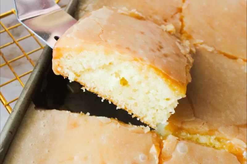 Yellow Texas Sheet Cake with Peanut Butter Icing